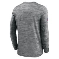 Men's Nike Gray New Orleans Saints Sideline Velocity Athletic Stack Performance Long Sleeve T-Shirt