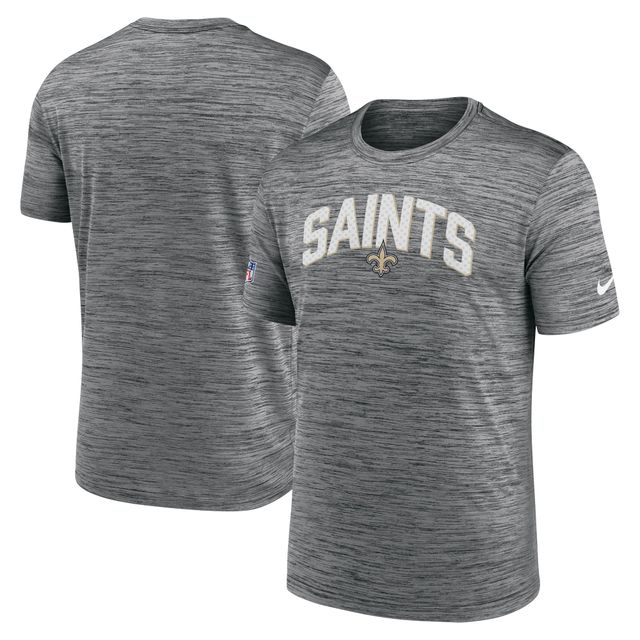 T-shirt Nike New Orleans Saints Sideline Velocity Athletic Stack Performance pour homme, gris