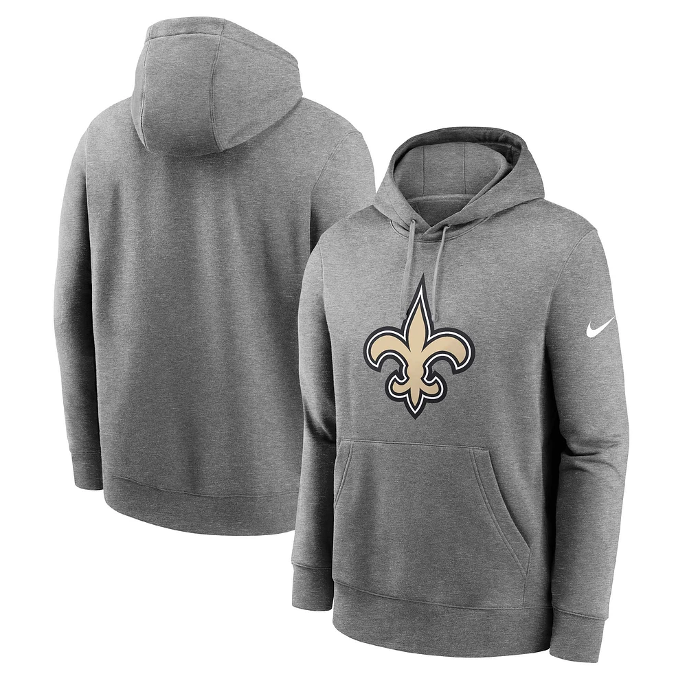 Men's Nike  Heather Charcoal New Orleans Saints Big & Tall Rewind Club Fleece Pullover Hoodie