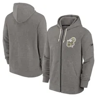 Sweat à capuche entièrement zippé Nike Heather Charcoal New Orleans Saints Historic Lifestyle pour homme