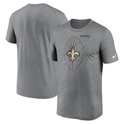 T-shirt Nike Heather Charcoal New Orleans Saints Legend Icon Performance pour homme