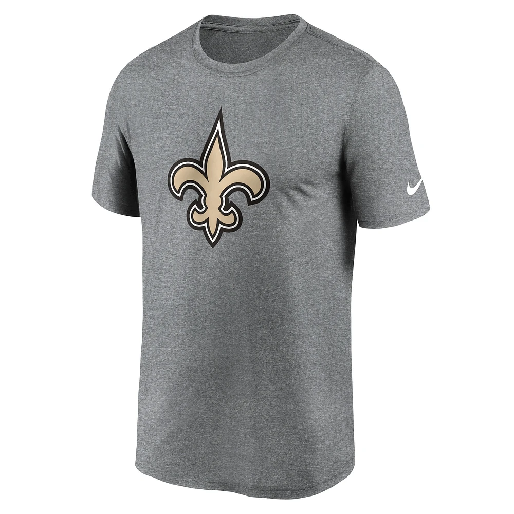 Men's Nike Heather Charcoal New Orleans Saints Primetime Legend Logo Performance T-Shirt