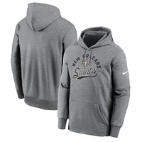 Sweat à capuche en polaire Nike New Orleans Saints Performance gris chiné pour homme