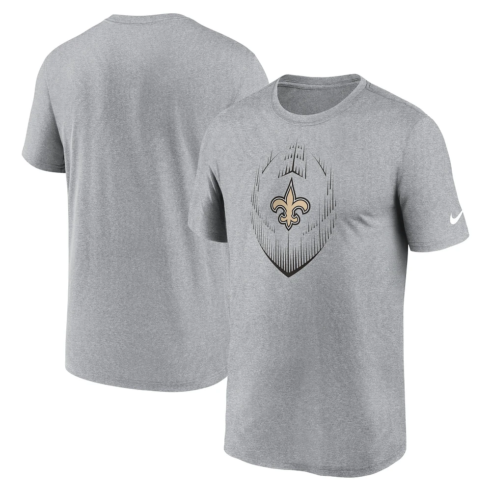 Men's Nike Heather Gray New Orleans Saints Primetime Legend Icon Performance T-Shirt