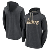 Men's Nike Heathered Charcoal/Black New Orleans Saints Surrey Legacy Pullover Hoodie