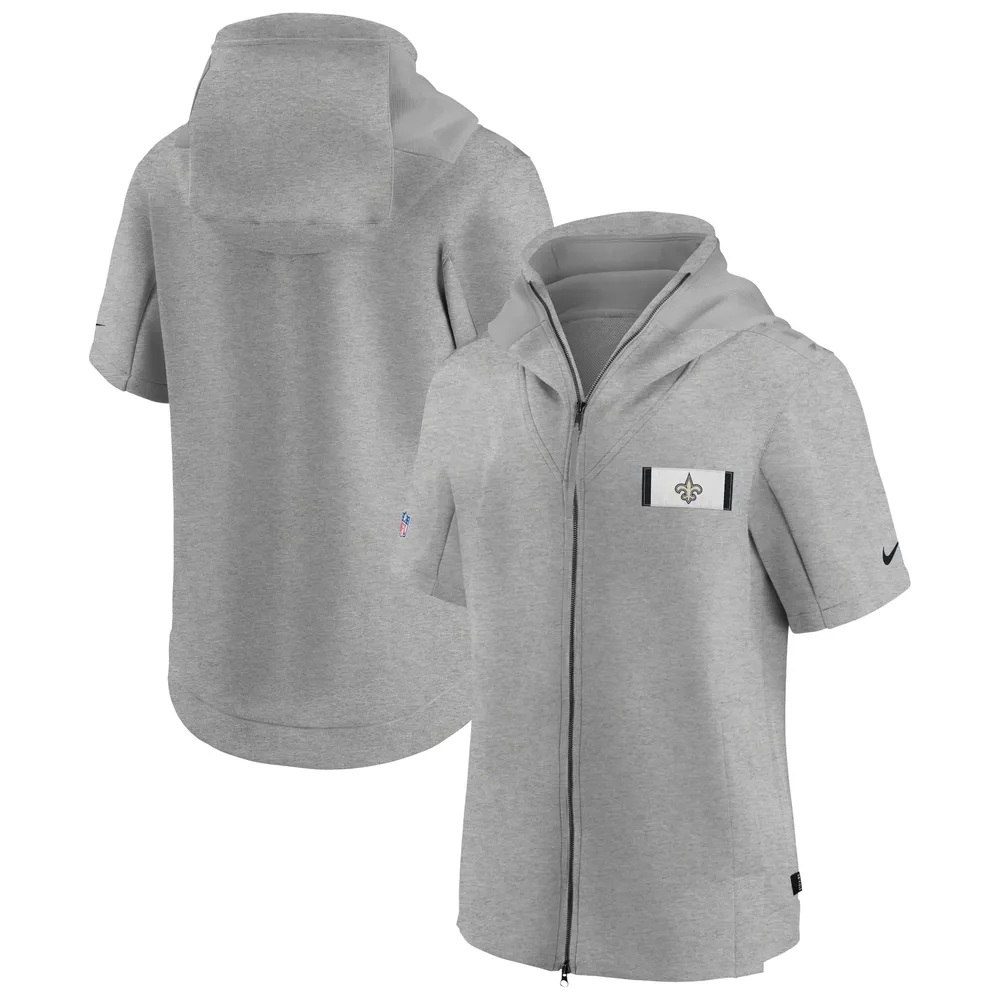 Lids New Orleans Saints Nike Sideline Showout Short Sleeve Full-Zip Hoodie  Jacket - Heathered Gray