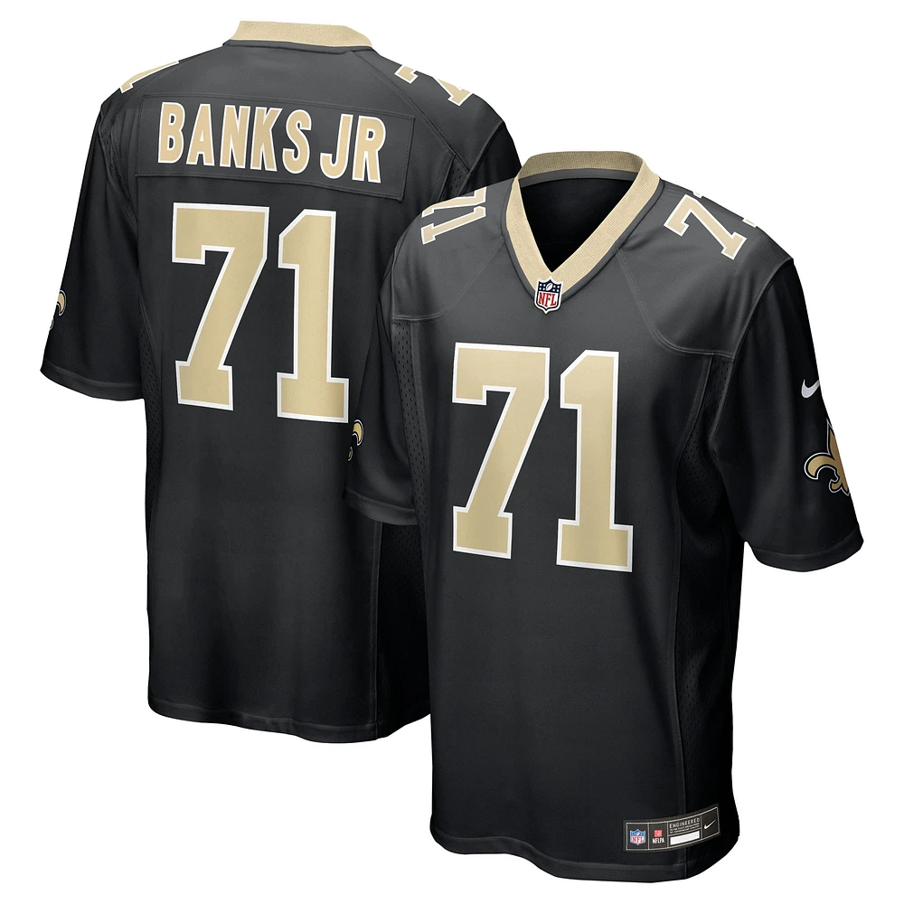 Men's Nike Kelvin Banks Jr. Black New Orleans Saints 2025 NFL Draft First Round Pick Game Jersey