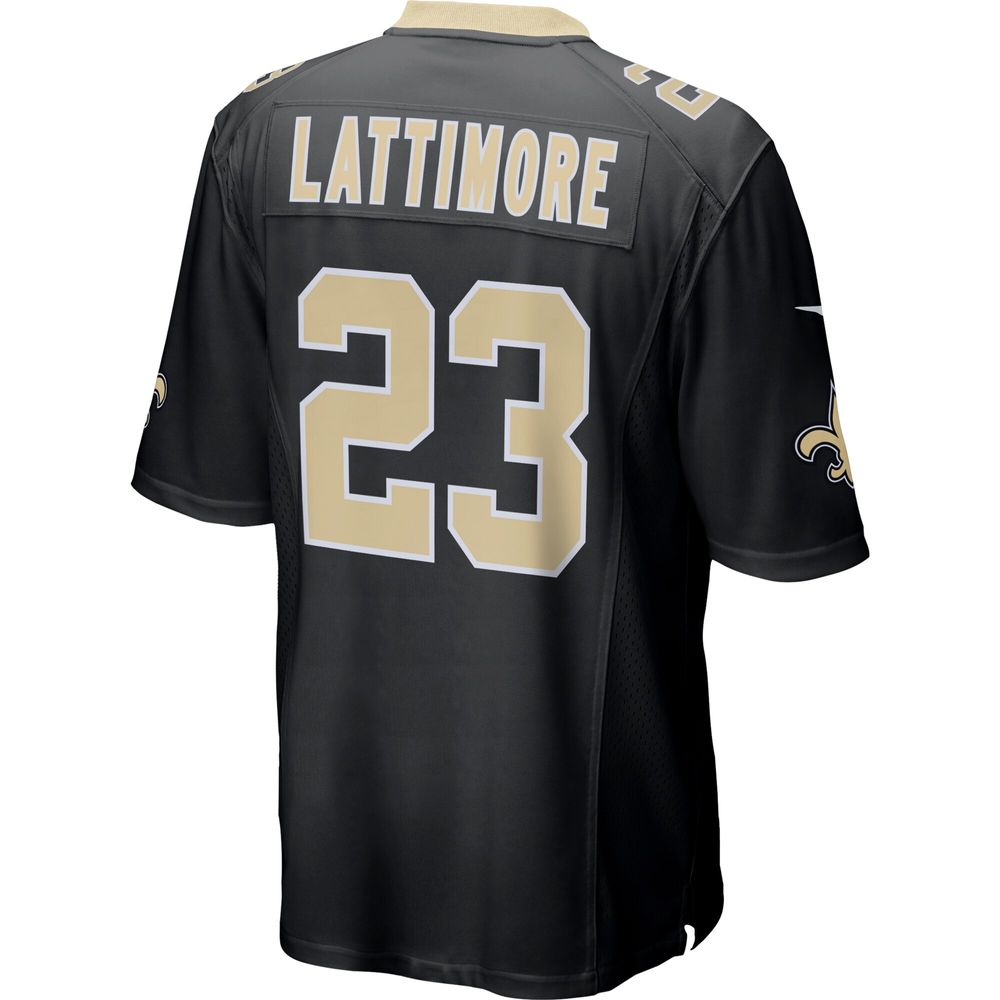 Men's Nike Marshon Lattimore Black New Orleans Saints Game Jersey