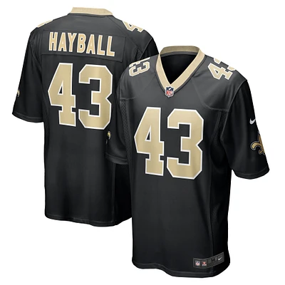 Maillot de match Nike Matthew Hayball pour homme, noir, New Orleans Saints