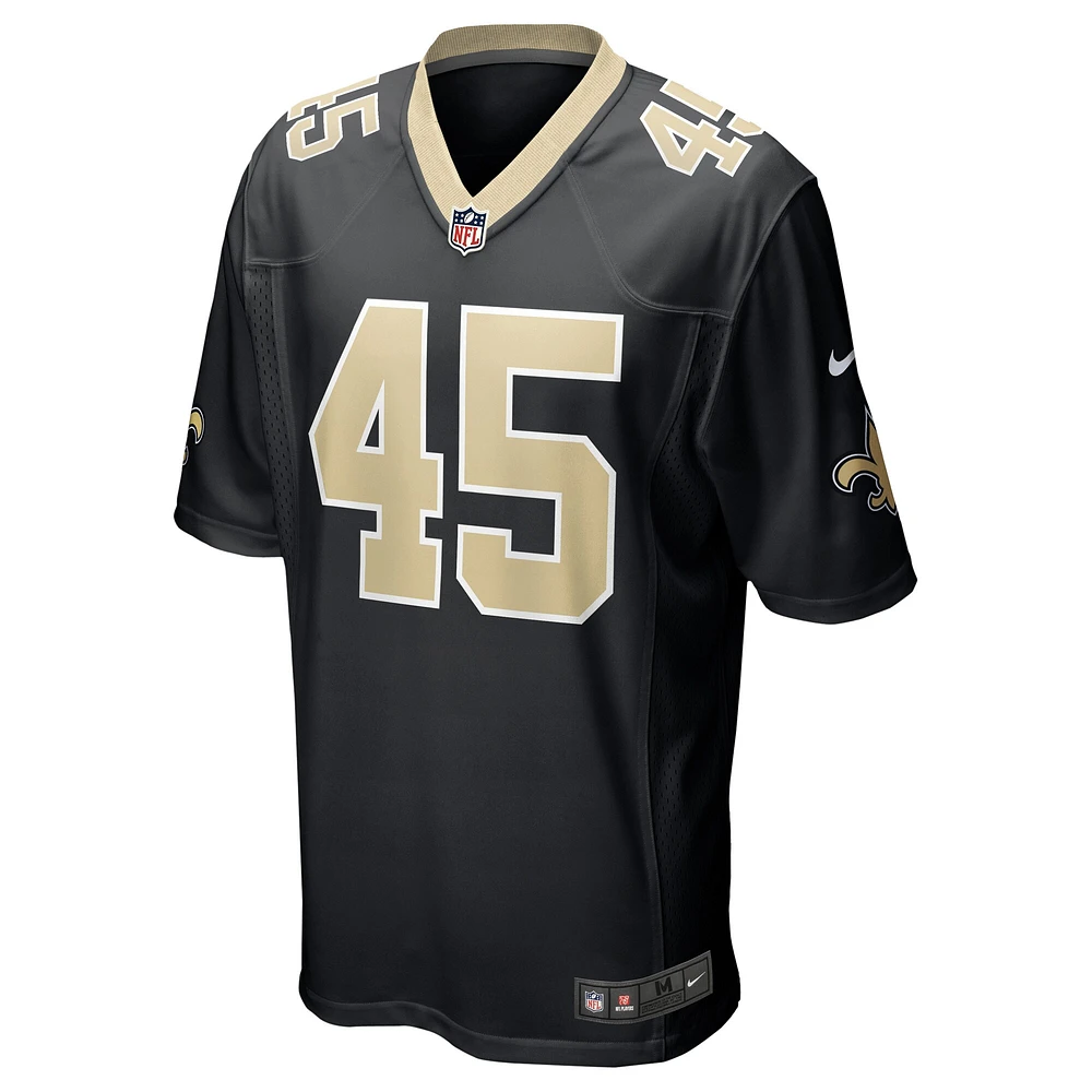 Men's Nike Nephi Sewell Black New Orleans Saints Game Player Jersey