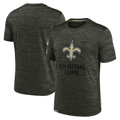 T-shirt Nike Olive New Orleans Saints Salute to Service Velocity Team pour homme