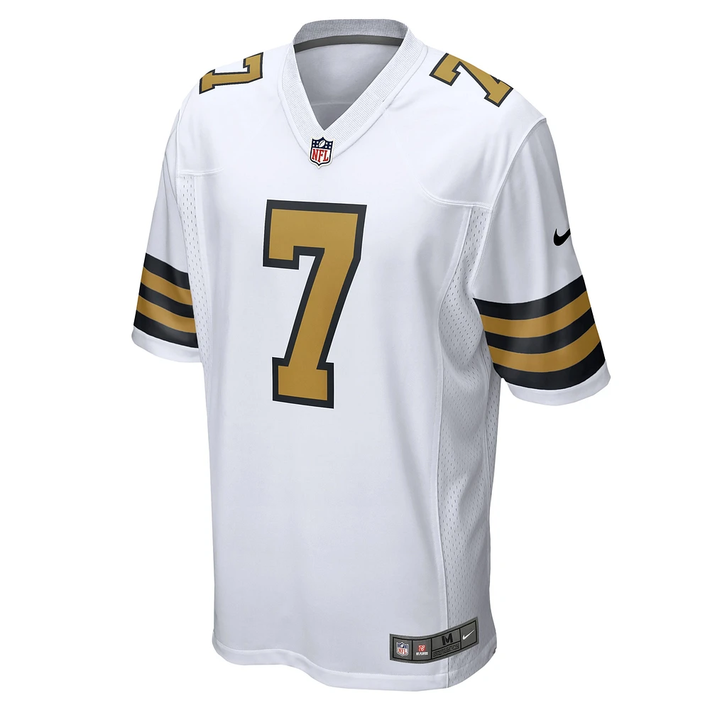 Maillot de match alternatif Nike Taysom Hill pour hommes, blanc, New Orleans Saints