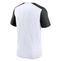 T-shirt avec nom de l'équipe des New Orleans Saints à blocs couleurs pour homme Nike - Blanc/Noir chiné