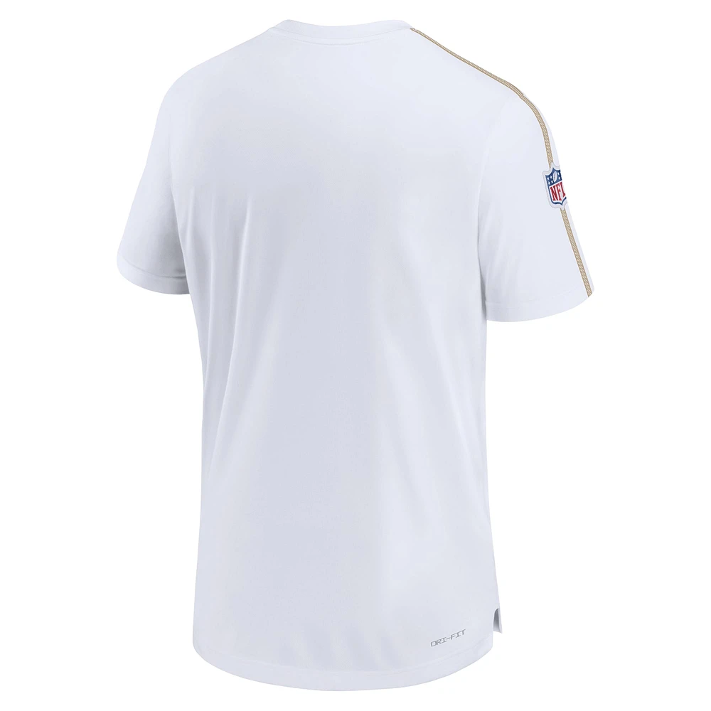 Haut Nike blanc New Orleans Saints Sideline Alternate Logo Coach Performance pour homme