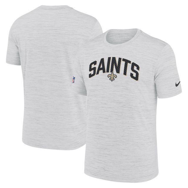 T-shirt Nike New Orleans Saints Sideline Velocity Athletic Stack Performance pour homme - Blanc