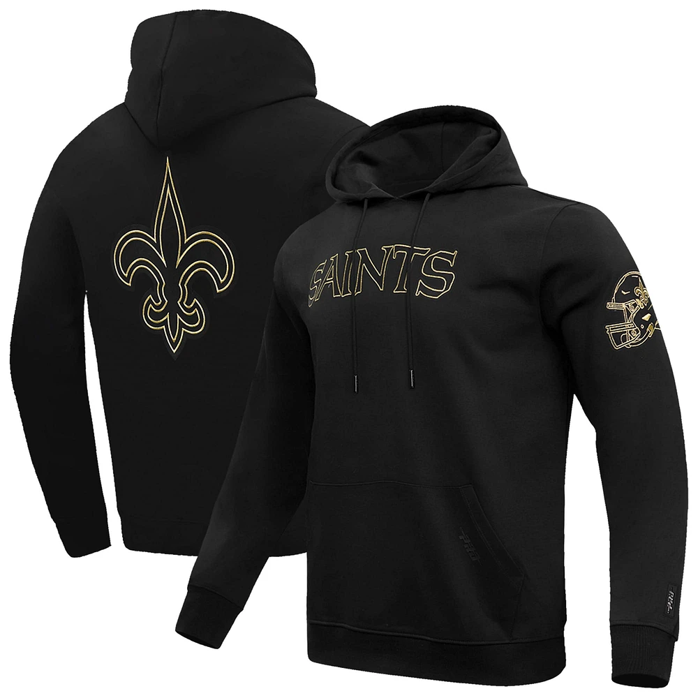 Men's Pro Standard Black New Orleans Saints Classic Chenille Pullover Hoodie