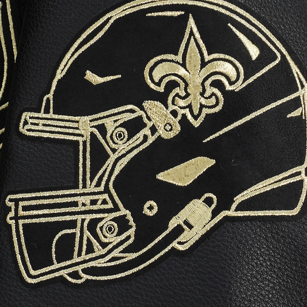 Men's Pro Standard Black New Orleans Saints Full-Zip Varsity Jacket