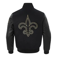 Veste universitaire entièrement zippée Pro Standard noire New Orleans Saints pour homme