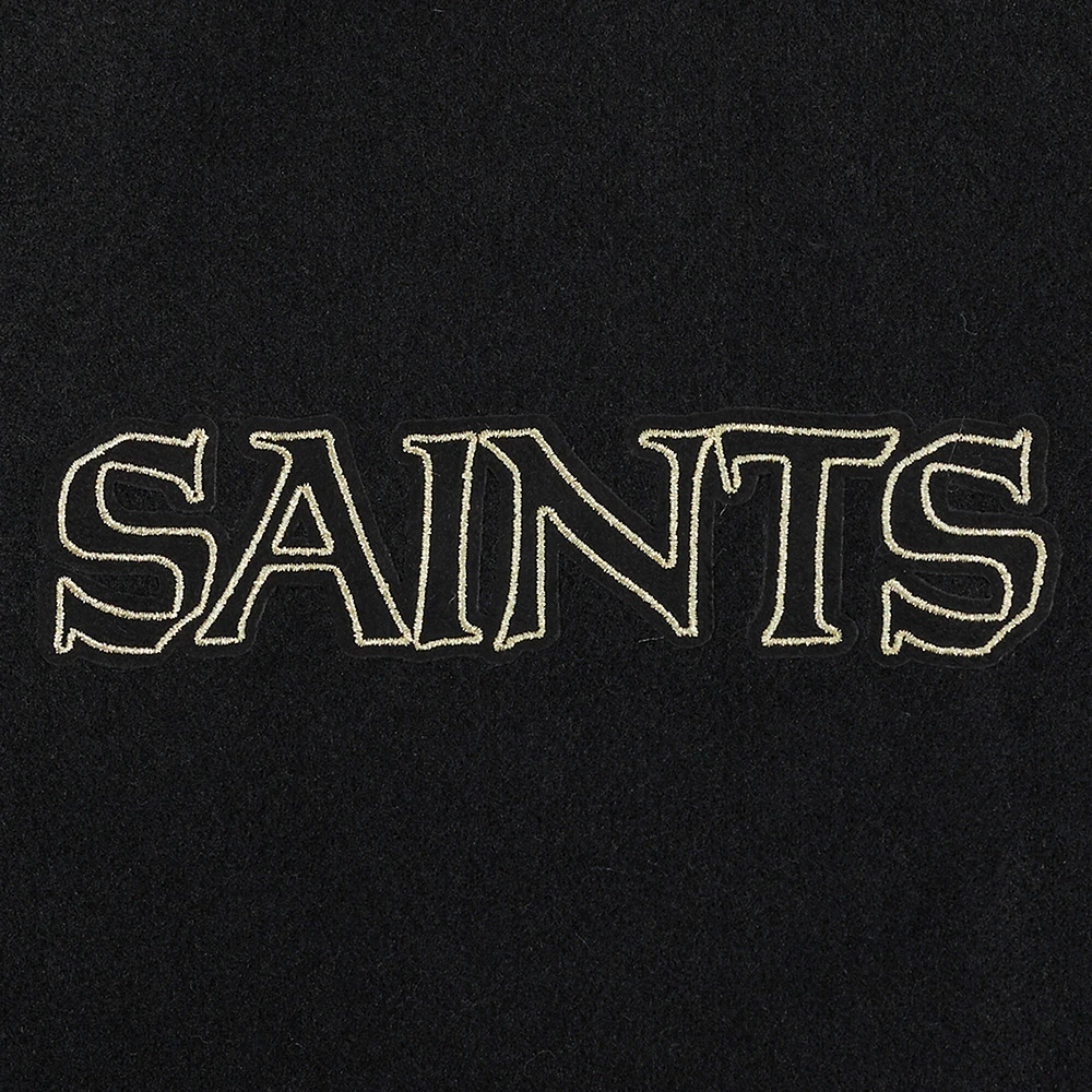 Men's Pro Standard Black New Orleans Saints Full-Zip Varsity Jacket