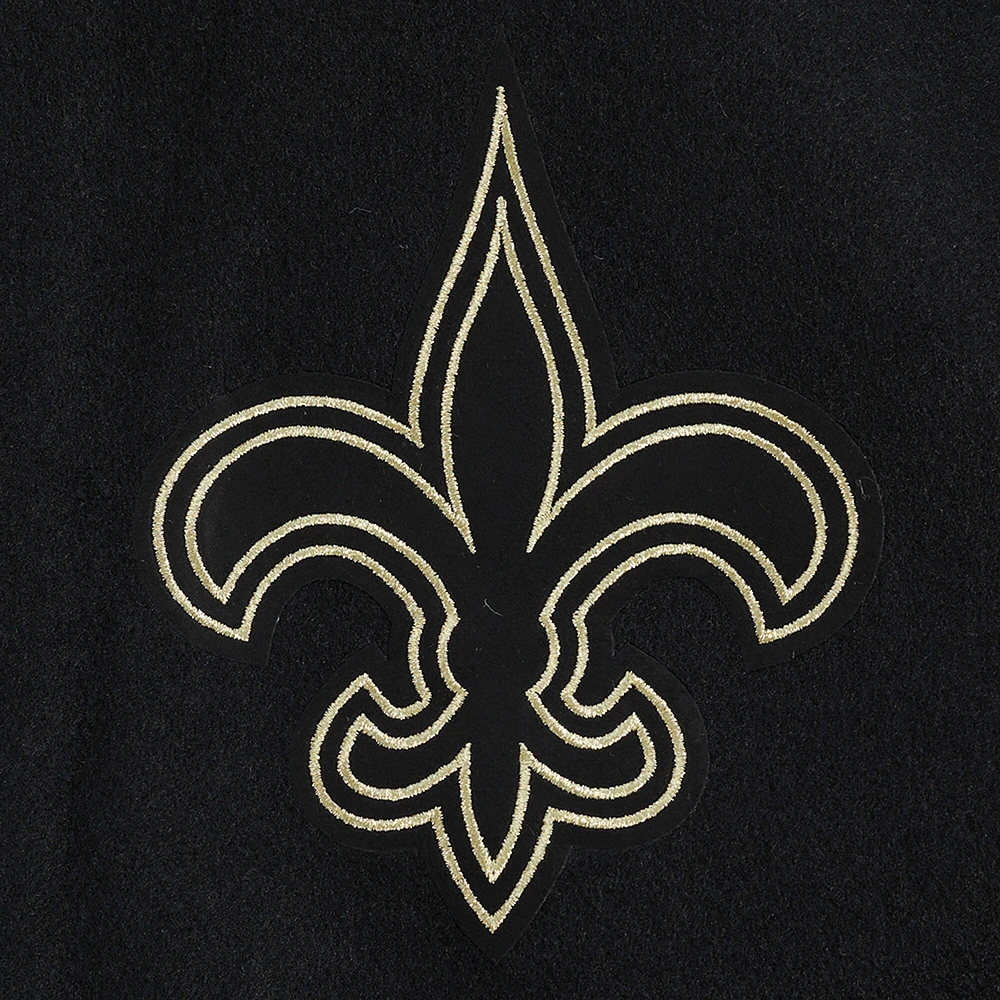 Men's Pro Standard Black New Orleans Saints Full-Zip Varsity Jacket