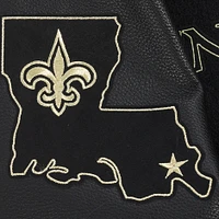 Men's Pro Standard Black New Orleans Saints Full-Zip Varsity Jacket