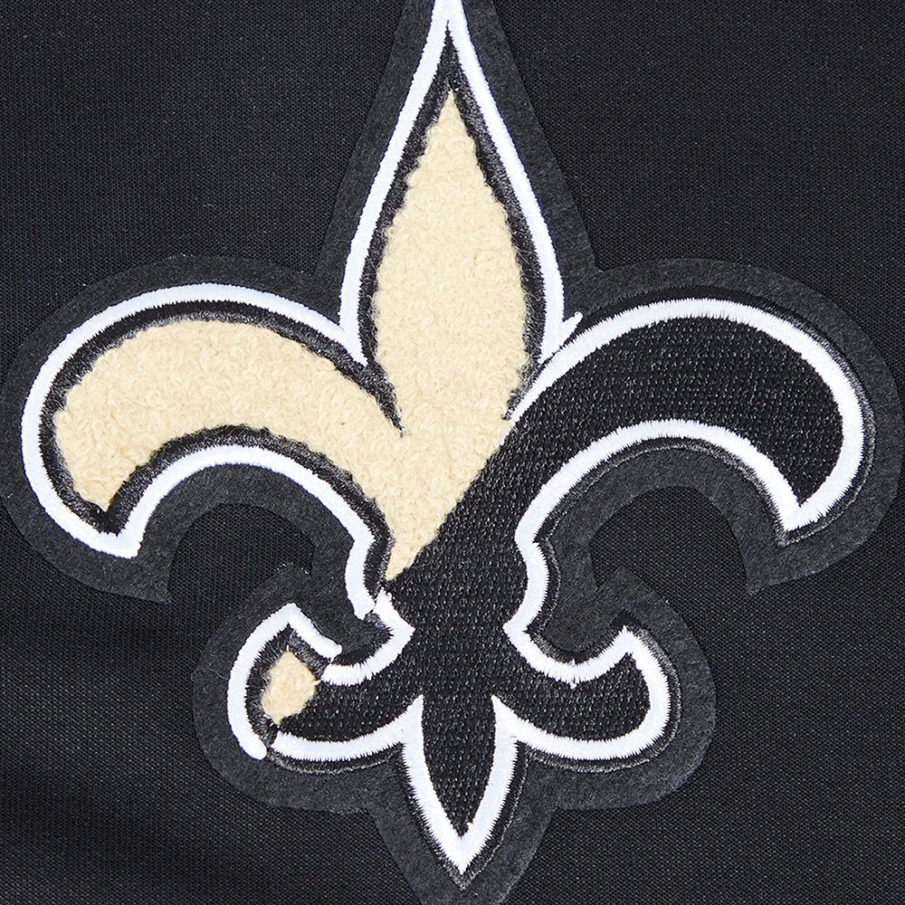 Men's Pro Standard  Black New Orleans Saints Split Logo Double Knit Full-Zip Hoodie