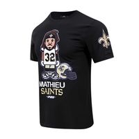 Men's Pro Standard Tyrann Mathieu Black New Orleans Saints Player Avatar Graphic T-Shirt