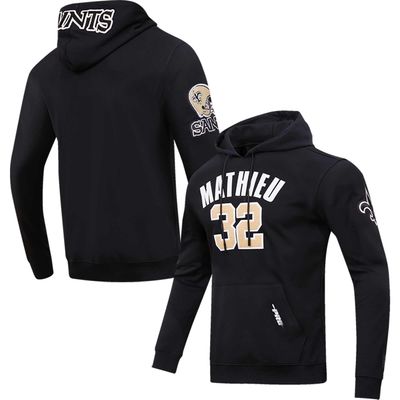 Men's Pro Standard Tyrann Mathieu Black New Orleans Saints Player Name & Number Pullover Hoodie