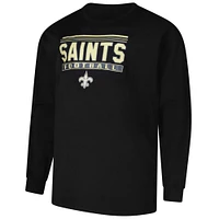 T-shirt à manches longues Pop Big & Tall pour homme avec profil noir New Orleans Saints