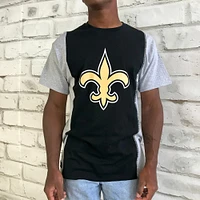 Men's Refried Apparel Black/Gray New Orleans Saints Sustainable Upcycled Split T-Shirt