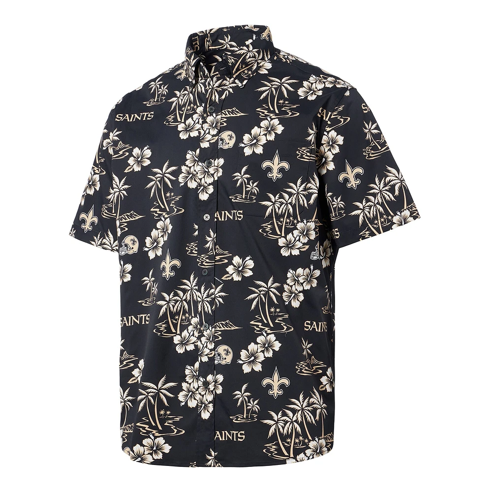 Chemise boutonnée Kekai noire pour homme Reyn Spooner New Orleans Saints