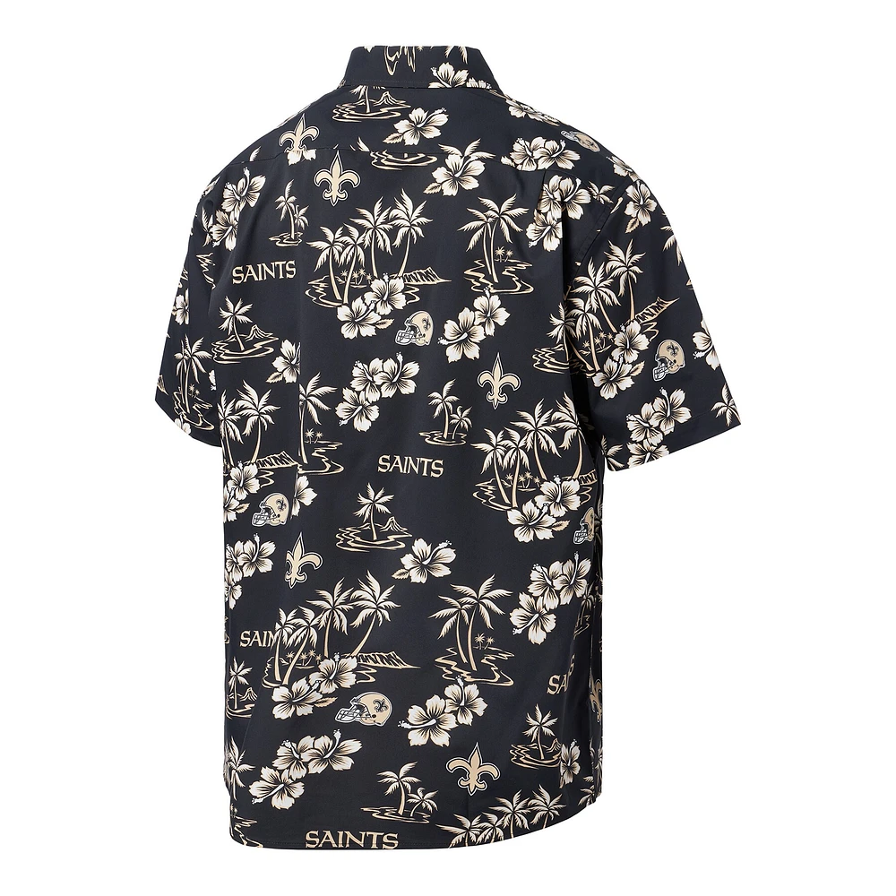 Chemise boutonnée Kekai noire pour homme Reyn Spooner New Orleans Saints