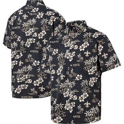 Chemise boutonnée Kekai noire pour homme Reyn Spooner New Orleans Saints