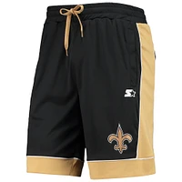 Short mode préféré des fans Saints de la Nouvelle-Orléans Starter noir/doré pour homme