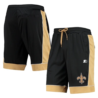 Short mode préféré des fans Saints de la Nouvelle-Orléans Starter noir/doré pour homme