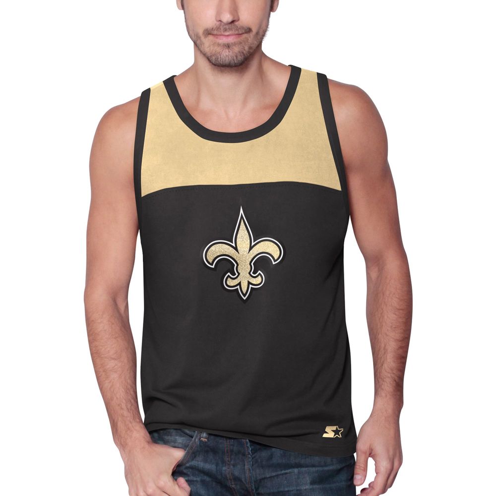 Men's Starter Black/Gold New Orleans Saints Touchdown Fashion - Tank Top