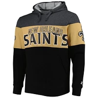 Men's Starter Black/Heather Gray New Orleans Saints Extreme Pullover Hoodie