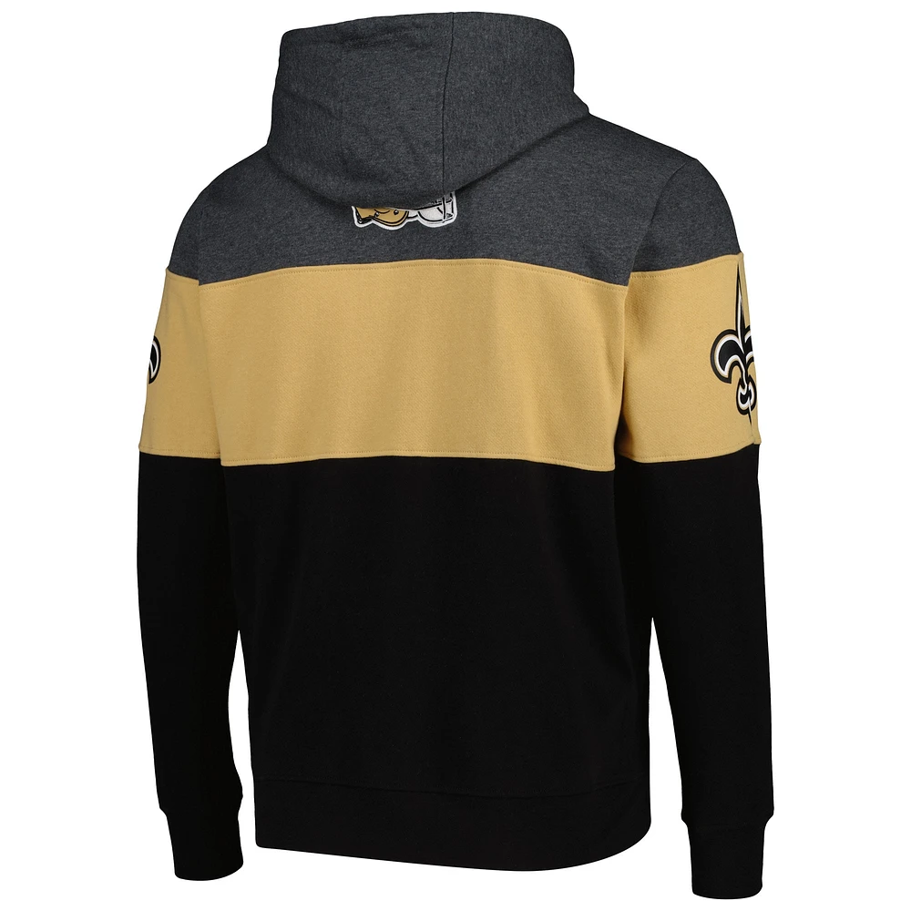 Sweat à capuche Starter noir/gris chiné New Orleans Saints Extreme pour homme