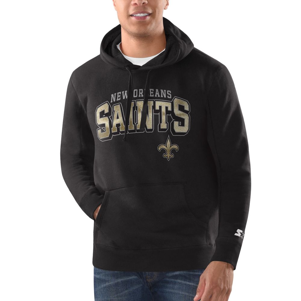 Men's Starter Black New Orleans Saints Classic - Pullover Hoodie