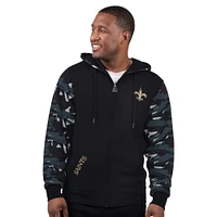 Men's Starter Black New Orleans Saints Thursday Night Gridiron Full-Zip Hoodie