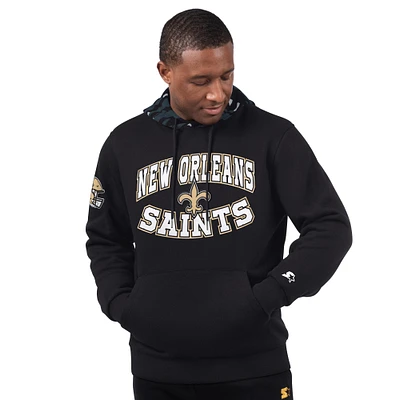 Men's Starter Black New Orleans Saints Thursday Night Gridiron Pullover Hoodie