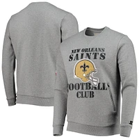 Men's Starter Gray New Orleans Saints Locker Room Throwback End Zone Pullover Sweatshirt