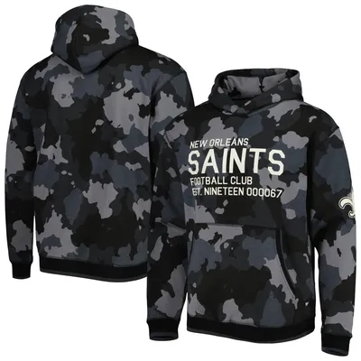 New Orleans Saints The Wild Collective Camo Pullover Hoodie - Black