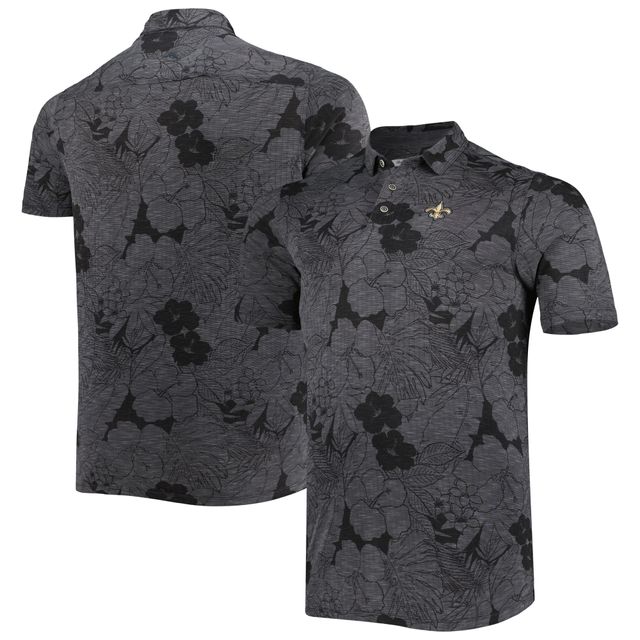 Polo Tommy Bahama New Orleans Saints Big & Tall Miramar Blooms noir pour homme