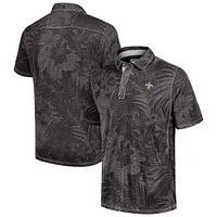 Men's Tommy Bahama Black New Orleans Saints Big & Tall Santiago Paradise Polo