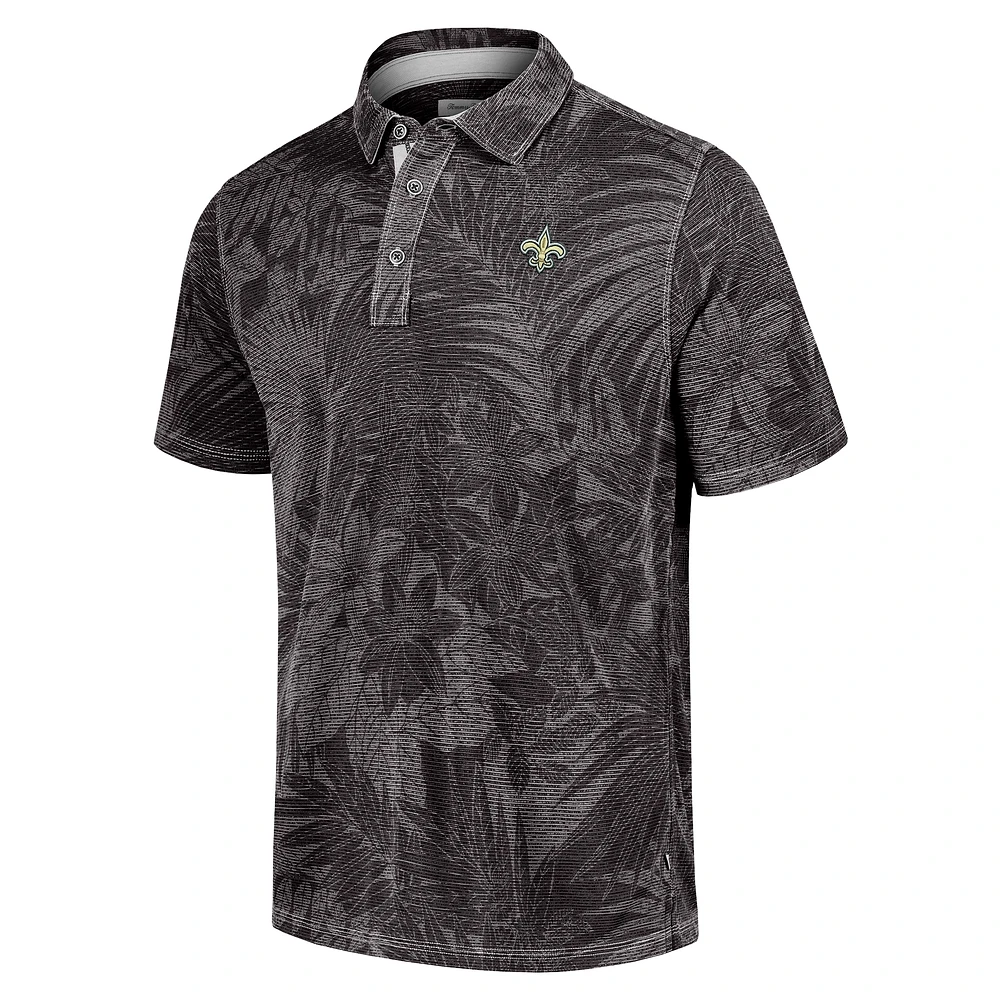 Men's Tommy Bahama Black New Orleans Saints Big & Tall Santiago Paradise Polo