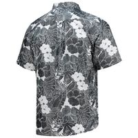 Men's Tommy Bahama Black New Orleans Saints Coconut Point Playa Floral IslandZone Button-Up Shirt