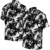 Men's Tommy Bahama Black New Orleans Saints Sport Harbor Island Hibiscus Camp Button-Up Shirt