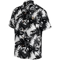 Men's Tommy Bahama Black New Orleans Saints Sport Harbor Island Hibiscus Camp Button-Up Shirt