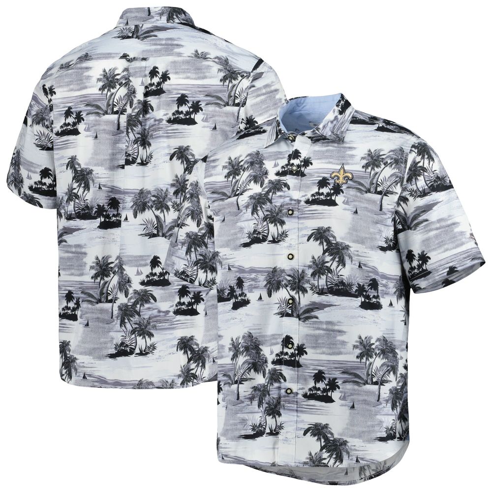 Men's Tommy Bahama Black New Orleans Saints Sport Tropical Horizons Button-Up Shirt